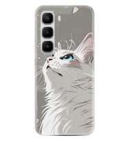 Infinix Hot 60 Kılıf Boutique Baskılı Resimli Beyaz Kedi Pcode -061