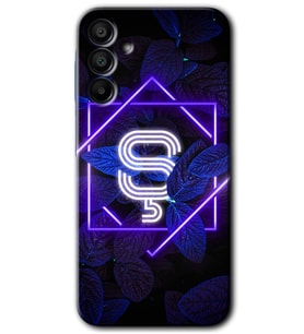 Galaxy A15 Kılıf HD Desen Baskılı Kılıf - Dark Neon Yaprak Ş Harfi