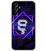 Galaxy A15 Kılıf HD Desen Baskılı Kılıf - Dark Neon Yaprak Ş Harfi