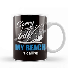 Beach Windsurfing Ocean Wave Windsurfer Sailboarding Surfing Kupa Bardak Porselen
