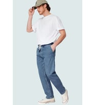 Erkek Relaxed Fit Kordonlu Jean Pantolon Fonksiyonel Dayanıklı Kaliteli Konforlu Estetik Şık