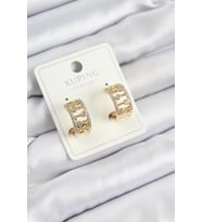 Xuping Zirkon Taşlı Çit Halka Model Gold Renk Kadın Küpe