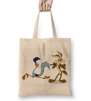 Road Runner ve Coyote 01 Bez Çanta Uzun Saplı