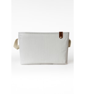 Gri Çizgili Çok Amaçlı Dolap İçi Oyuncak  Saklama Kutusu Sepeti Organizer 27X37X25 (Standart)