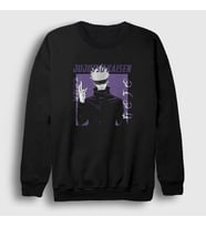 Presmono Unisex Siyah Gojo Anime Jujutsu Kaisen Sweatshirt 130560tt