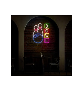 BOWL Yazılı ve Şekilli Neon Tabela