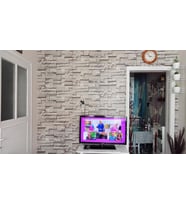 10 Adet 70-77cm Taş Desen Yapışkanlı Duvar Kağıdı Panel NW116 (Yeşil)