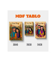 İsme Özel Mem û Zin Motifli Tasarımlı Duvar Dekoratif Mdf Ahşap Retro Poster Tablo SETİ
