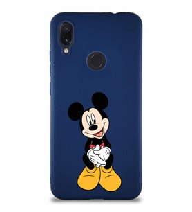 Xiaomi Redmi Note 7 Soft Premier Kapak Mickey Mouse-A Tasarımlı Silikon Kılıf - Lacivert (Şeffaf)