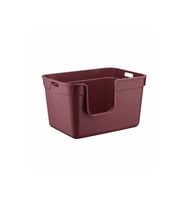 Pribor Yüksek Kenarlı Yarı Açık Kedi Tuvaleti, Geniş ve Kolay Temizlenebilir 54 x 40 x 32 cm Bordo