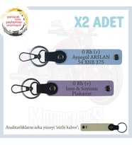 Motorcu Dostlara Hediye İsim Plaka ve 0 Rh (+) Kan Grubu Yazılı x2' li Anahtarlık, Mor-K Kahve-SK (Çok Renkli)