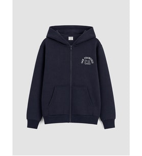 LCW Kids Lacivert Baskılı Erkek Çocuk Kalın Fermuarlı Sweatshirt