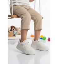 Cool GENİŞ KALIP Beyaz Cırtlı Hafif Unisex Çocuk Spor Ayakkabı Eldon P