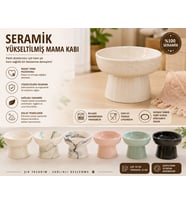 Yüksek Altlıklı Oval Seramik Su Kabı 250 ml Çeşitli Renklerde