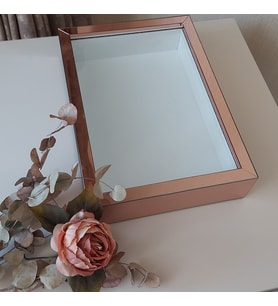 25X35 ROSEGOLD LEDSİZ DERİN ANI ÇERÇEVESİ- NİŞAN SÖZ GÜLLERİNİZ İÇİN ÇERÇEVELER