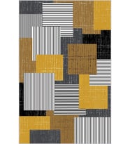 Eliana Home Baskılı, Yıkanabilir Kaymaz Taban Salon Halısı LNA1843-SM414 100x150 cm (Sarı)