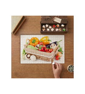 Sepette Renkli Sebzeler Tasarımı 240 parça Ahşap Puzzle Ahşap Kutuda MP07267