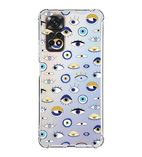 PrintiFy Xiaomi Redmi Note 11S Uyumlu Nazar Boncuğu 2 Baskılı Şeffaf Köşe Korumalı Antişok Kılıf