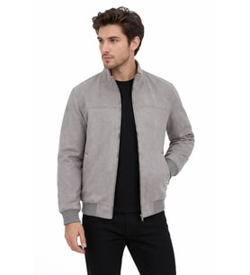 Erkek Regular Fit Mevsimlik Hakim Yaka Süet Spor Mont BGL-ST05333