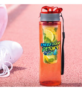 BK Gift Detoks Tasarımlı Süzgeç Hazneli Suluk 800 ml -6, BPA İçermeyen Detoks Matara