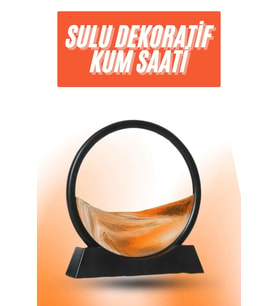 3d Led Işıklı Kum Saati Gece Lambası Hareketli Sulu Kum Saati Orta Boy (Çok Renkli)