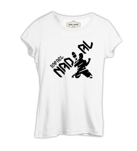 Tenis - Nadal Win Beyaz Kadın Tshirt