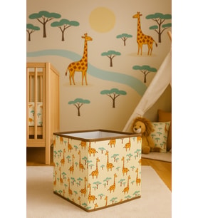 Gıraffe 2 Desenli Kapaksız Çok Amaçlı Düzenleyici Oyuncak Saklama Kutusu 30x30x30 (Standart)
