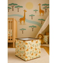 Gıraffe 2 Desenli Kapaksız Çok Amaçlı Düzenleyici Oyuncak Saklama Kutusu 30x30x30 (Standart)