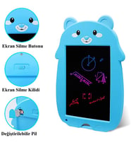 S LİNE 9" Ayıcıklı Mavi LCD Yazı Tahtası