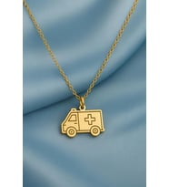 Kişiye Özel Ambulans Araç Kolye 925K Gümüş (Gold)