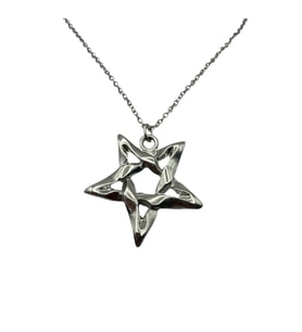 Pentagram Yıldız Figürlü Unisex Kolye – 60 cm Zincirli Gotik, Mistik ve Spiritüel Tasarım