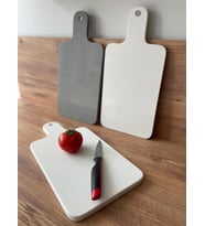 Bakteri Üretmeyen, Çizilmez, Leke Tutmaz Quartz Mermer Kesme Tahtası Beyaz (Eskimiş Beyaz)