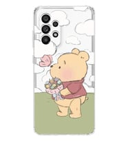 Samsung Galaxy A52 Uyumlu Winnie The Pooh Tasarımlı Şeffaf Telefon Kılıfı