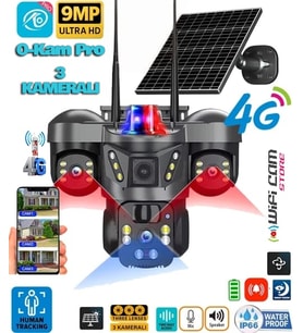 3 Kameralı 4g Akıllı Solar Güvenlik Kamerası