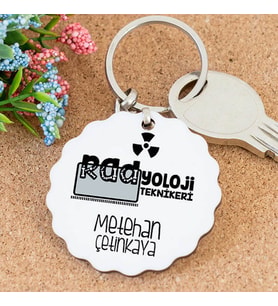 Radyoloji Teknikeri Tasarımlı Papatya Anahtarlık