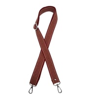 Angel Çanta Aksesuar 120x3 cm Polyester Kolon Çanta Sapı Bordo Renk Bej Şeritli Gümüş Metalli