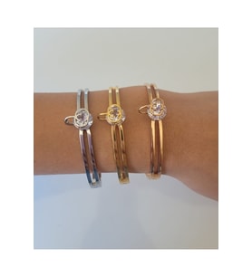 Elma Gümüş Renk Kadın Çelik Bileklik Cartier Model