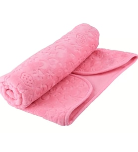 Pembe Bebek Çocuk Battaniyesi, Kabartmalı Yumuşak Mevsimlik 90 x 110 cm Örtü
