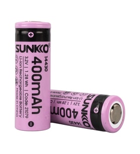 Sunkko IFR 3.2 Volt 400 Mah 14430 Şarj Edilebilir Pil (Tekli) (Siyah)