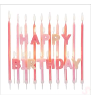 Pembe Happy Birthday Harf Mum Seti – 23 Parça (STD)