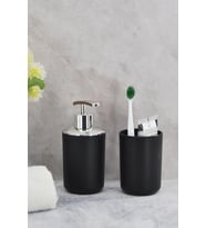2'li Set Siyah, Diş Fırçalık Ve Sıvı Sabunluk - Brasil Model