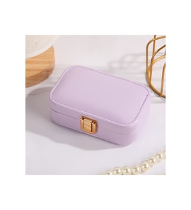 Lila Mini Deri Seyahat Takı Organizer, 15cm, Şık ve Fonksiyonel Tasarım