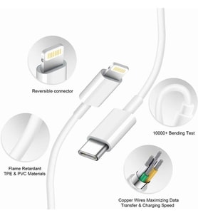 Apple iPhone 2m USB-C to Lightning 2m  iPhone 15 pro max 14 Pro Max 13 12 ve 11 X XR XS İpad Tüm Pro Max Modelleri İle Uyumlu USB-C to Lightning 2m PD Hızlı Şarj ve Data Kablosu ( Türkiye Garantili)