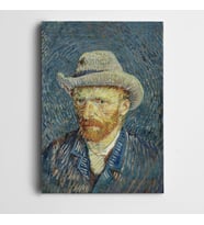 Vincent Van Gogh Seif Portrait Grey Felt Hat Kanvas Tablo