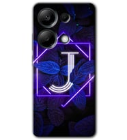 Redmi Note 13 Pro 4G Kılıf HD Desen Baskılı Kılıf - Dark Neon Yaprak J Harfi