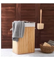 Bambu Çamaşır Sepeti - 60 Litre Sürpriz hediye