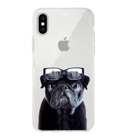 PrintiFy Apple  iPhone XS ile Uyumlu 1mm Slim Fit Köpek 3 050f Baskılı Şeffaf  Kılıf