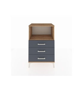 Hyperion Komodin Tek Raflı 3 Çekmeceli 60x44x96 Çam-Antrasit
