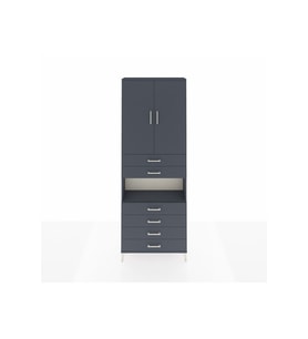 Arges Dolap 4 Raflı 6 Çekmeceli 2 Kapaklı 88x30x243 Antrasit-Antrasit