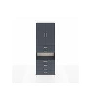 Arges Dolap 4 Raflı 6 Çekmeceli 2 Kapaklı 88x30x243 Antrasit-Antrasit
